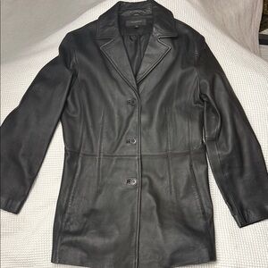 Colebrook Woman’s Black Genuine Leather Coat - Medium